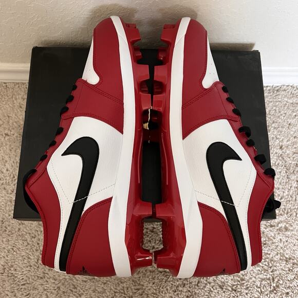 Nike Air Jordan 1 Retro MCS Low Chicago Red Baseball Cleats CJ8524-611 Sz 14 New